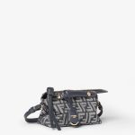 FENDI By The Way Soft Mini Dark blue denim-effect FF jacquard mini-bag - Image 5